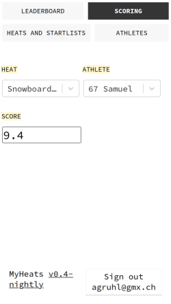 myheats leaderboard mobile view scoring