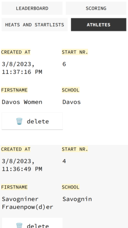 myheats leaderboard mobile view athletes