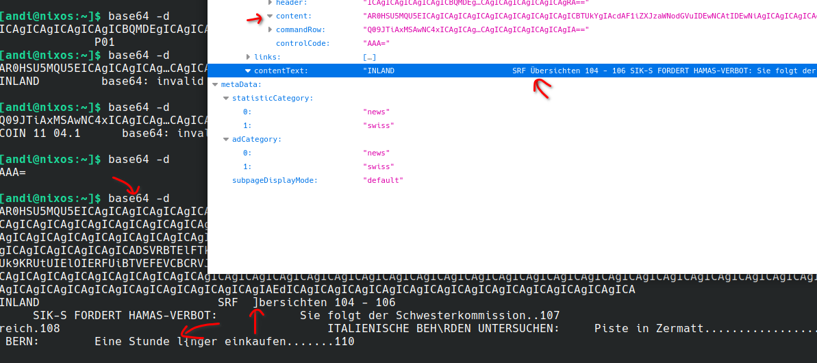 content and structure of a txt page from the API